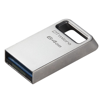 Kingston DataTraveler Micro Memoria USB 64GB - USB 3.2 Gen 1 - Ultracompacta y Ligera - Enganche par