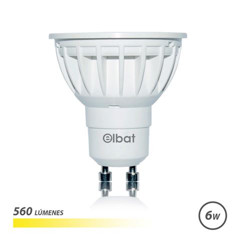 Elbat Bombilla LED GU10 6W 560LM Luz Calida - Ahorro de Energia - Larga Vida Util - Facil Instalacio