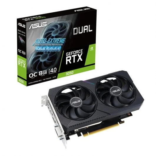 Asus Dual GeForce RTX 3050 V2 OC Edition Tarjeta Grafica 8GB GDDR6 NVIDIA - PCIe 4.0, HDMI, DVI-D, D