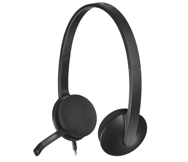 Logitech H340 Auriculares con Microfono USB - Microfono Plegable - Diadema Ajustable - Almohadillas 
