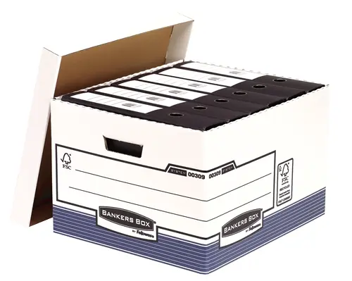 Fellowes Bankers Box Contenedor de Archivos Folio - Montaje Automatico Fastfold - Carton Reciclado C