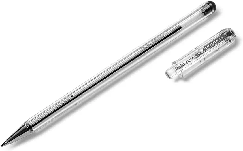 Pentel SuperB Boligrafo de Bola - Punta Fina 0.7mm - Trazo 0.35mm - Tinta con Base de Aceite - Color