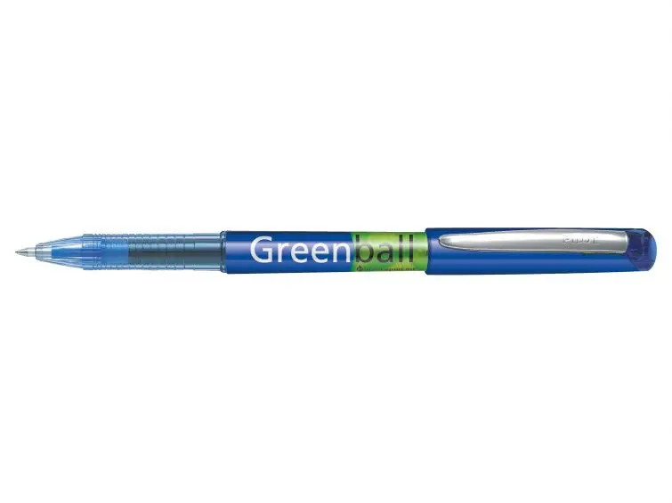 Pilot Boligrafo de Tinta Liquida Greenball - Recargable - Fabricado con Plastico Reciclado - Punta M