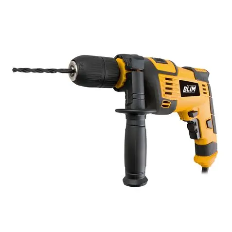 Blim Taladro Percutor 810W - Velocidad Regulable 0-3000rpm - Portabrocas de 13mm sin Llave - Boton d
