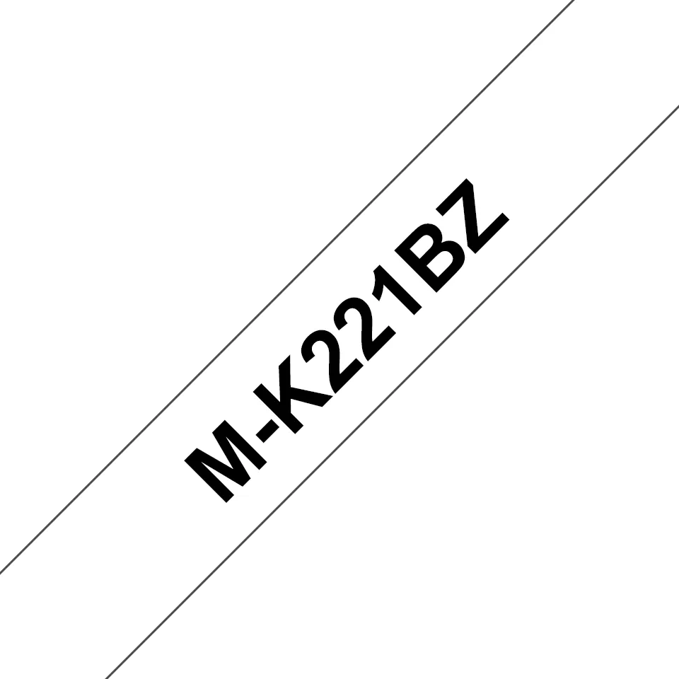 Brother MK221BZ Cinta No Laminada Generica de Etiquetas - Texto negro sobre fondo blanco - Ancho 9mm