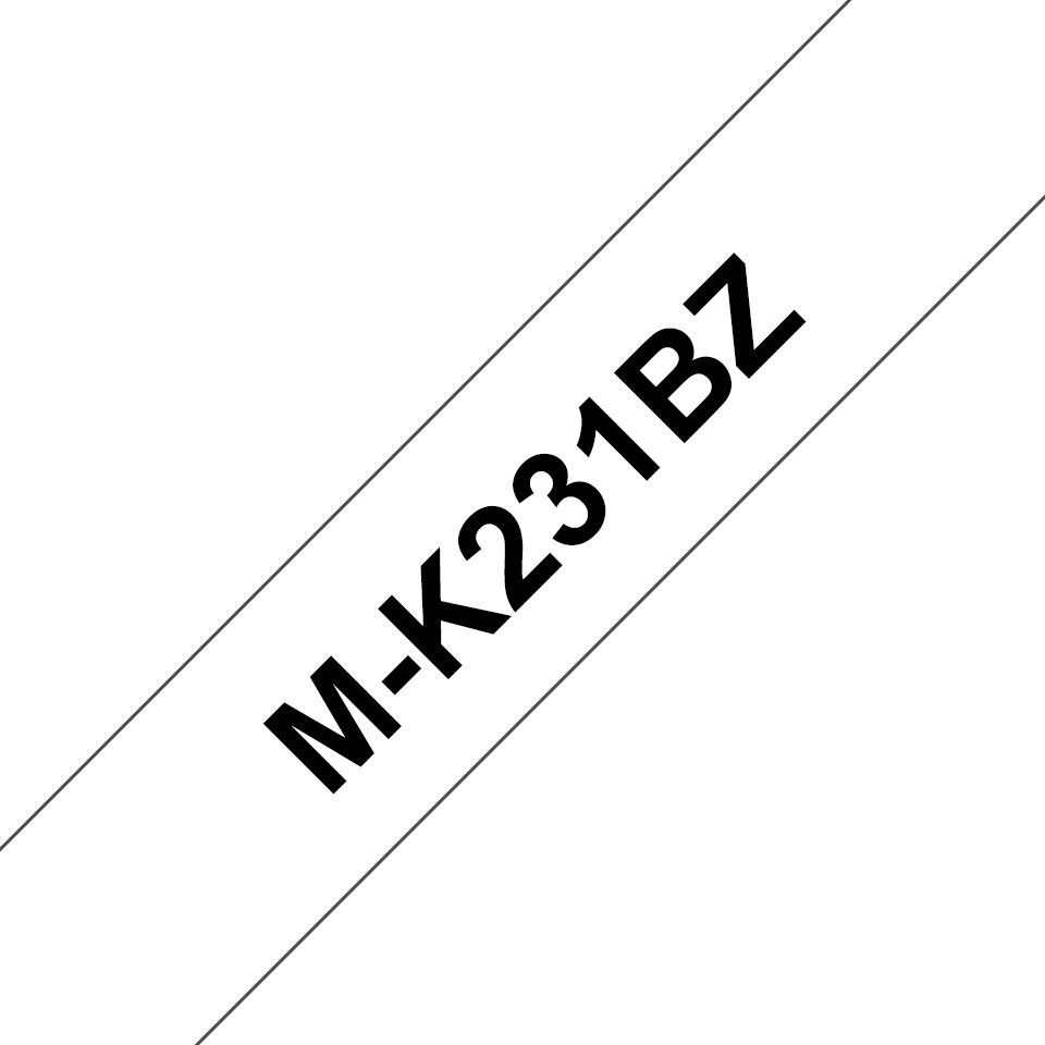 Brother MK231BZ Cinta No Laminada Generica de Etiquetas - Texto negro sobre fondo blanco - Ancho 12m