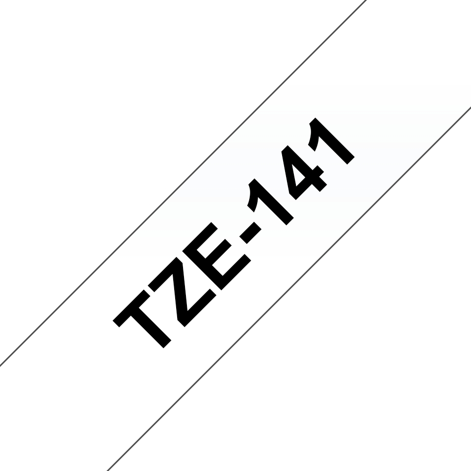 Brother TZe141 Cinta Laminada Generica de Etiquetas - Texto negro sobre fondo transparente - Ancho 1