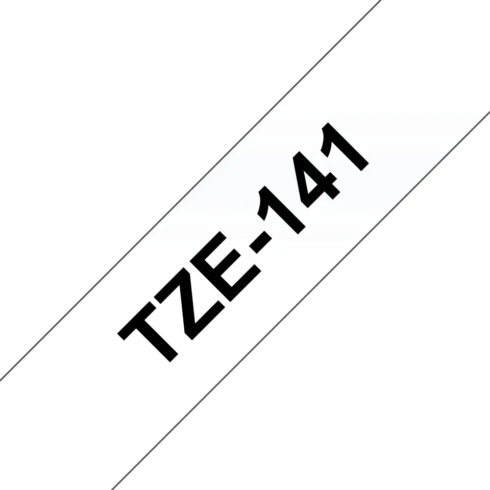 Brother TZe141 Cinta Laminada Generica de Etiquetas - Texto negro sobre fondo transparente - Ancho 1