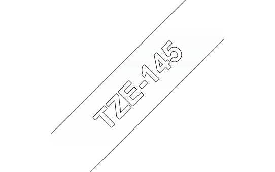 Brother TZe145 Cinta Laminada Generica de Etiquetas - Texto blanco sobre fondo transparente - Ancho 