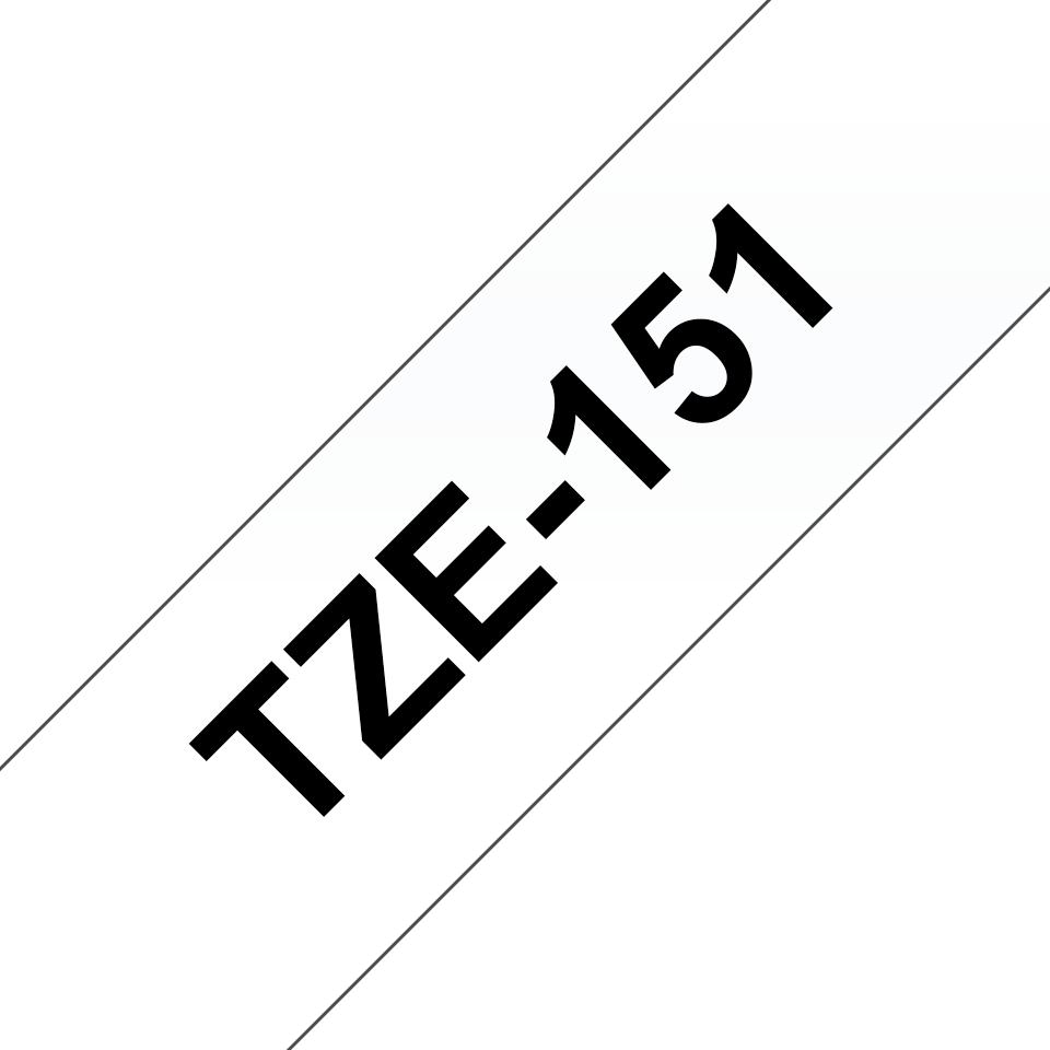 Brother TZe151 Cinta Laminada Generica de Etiquetas - Texto negro sobre fondo transparente - Ancho 2