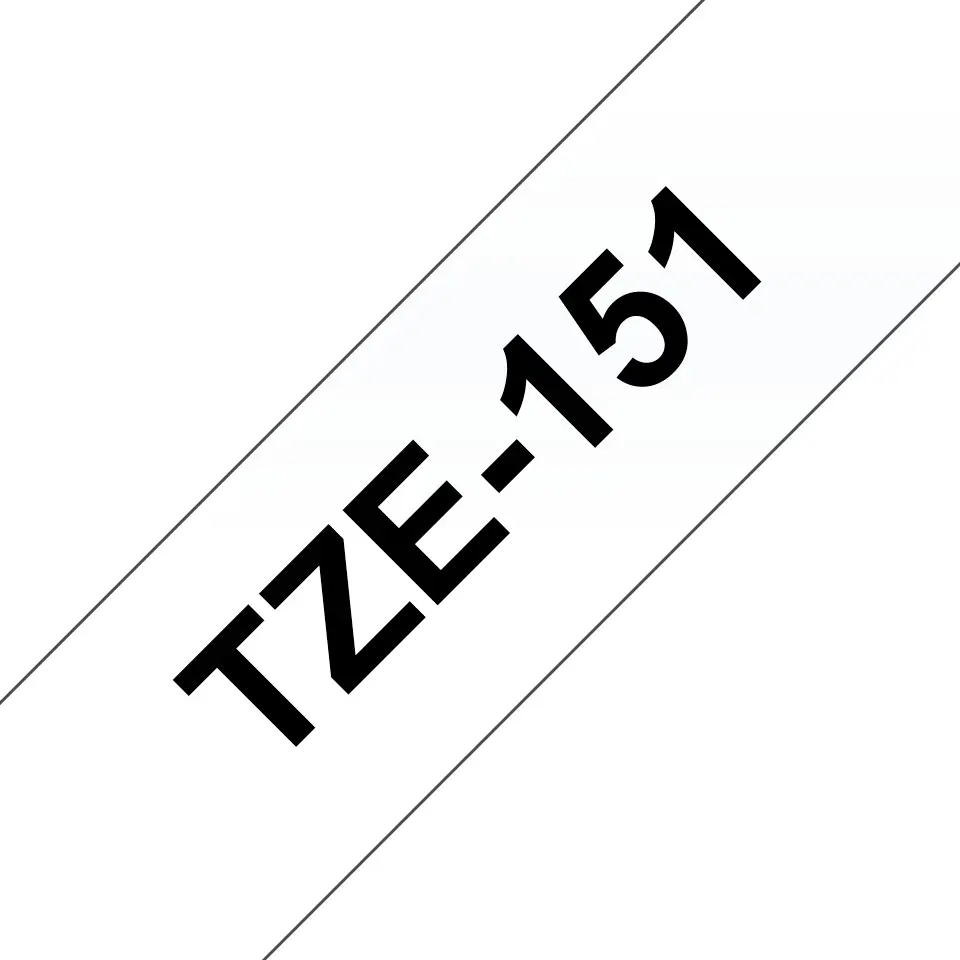 Brother TZe151 Cinta Laminada Generica de Etiquetas - Texto negro sobre fondo transparente - Ancho 2