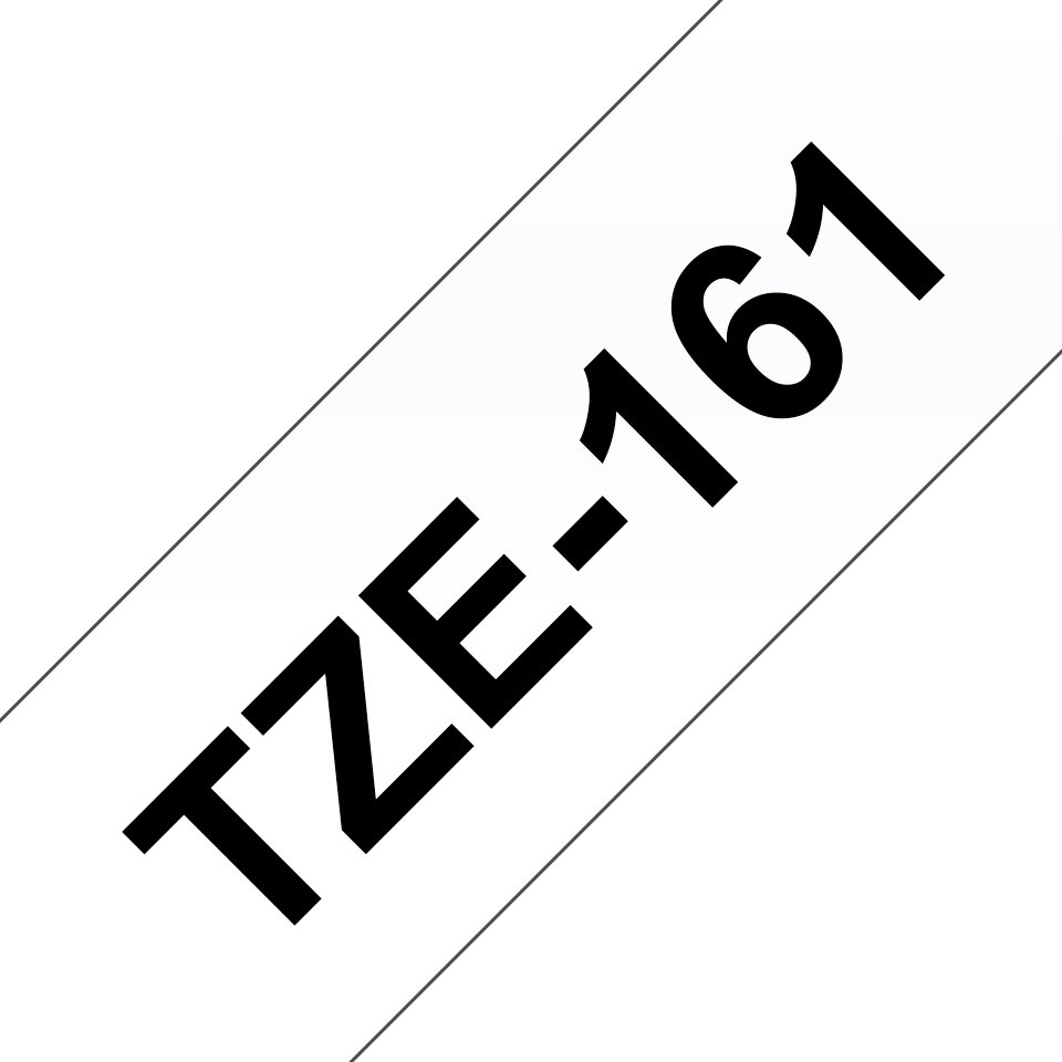 Brother TZe161 Cinta Laminada Generica de Etiquetas - Texto negro sobre fondo transparente - Ancho 3