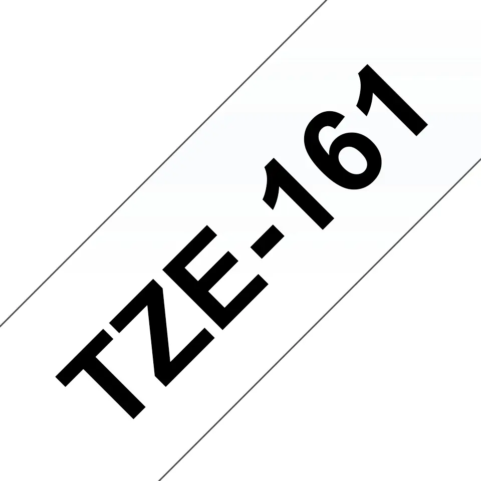 Brother TZe161 Cinta Laminada Generica de Etiquetas - Texto negro sobre fondo transparente - Ancho 3