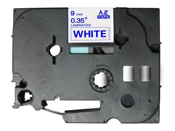 Brother TZe223 Cinta Laminada Generica de Etiquetas - Texto azul sobre fondo blanco - Ancho 9mm x 8 
