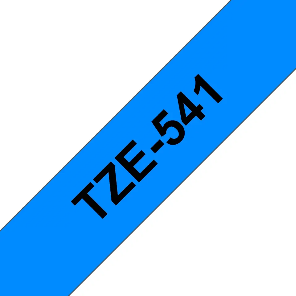 Brother TZe541 Cinta Laminada Generica de Etiquetas - Texto negro sobre fondo azul - Ancho 18mm x 8 