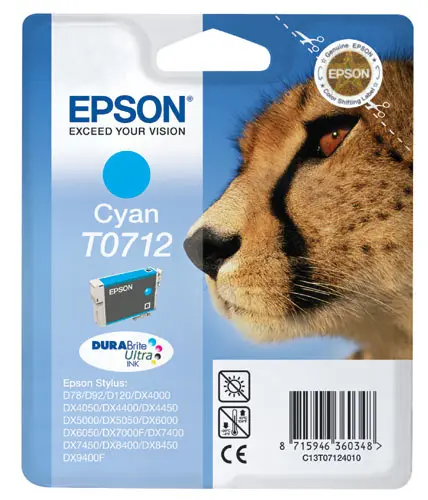 Epson T0712 Cyan Cartucho de Tinta Original - C13T07124012