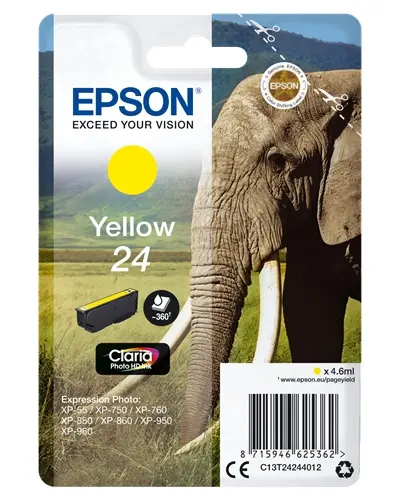 Epson T2424 (24) Amarillo Cartucho de Tinta Original - C13T24244012