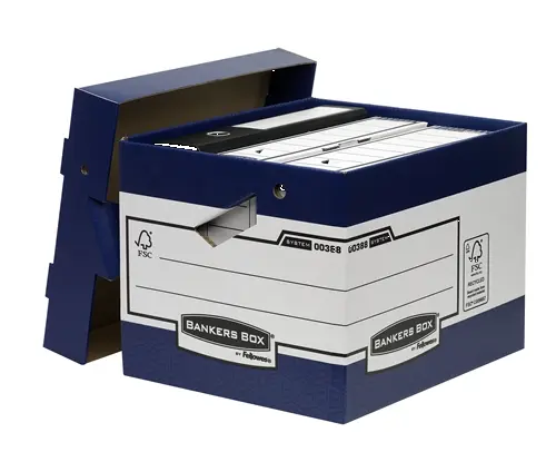 Fellowes Bankers Box Contenedor de Archivos con Asas Ergonomicas Ergo Box - Montaje Automatico Fastf