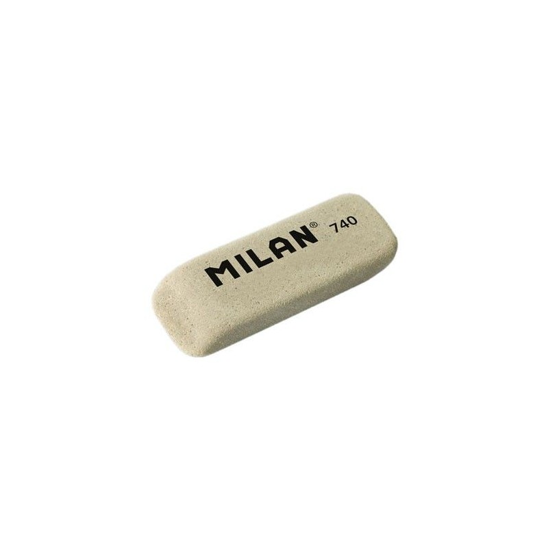 Milan 740G Goma de Borrar Abrasiva Biselada - Flexible - Miga de Pan - Caucho - Color Gris