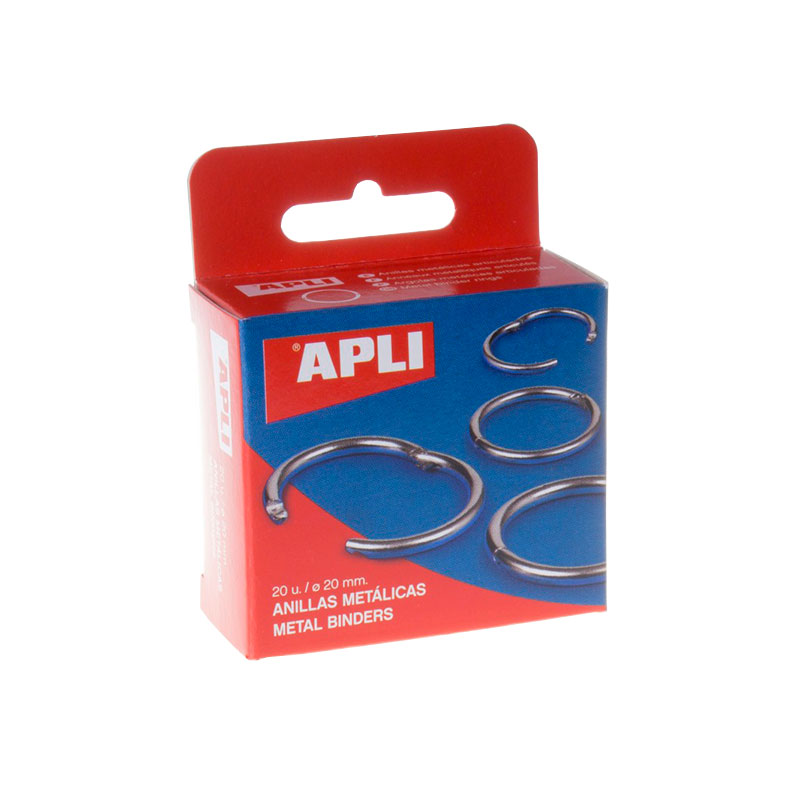 Apli Pack de 20 Anillas Metalicas Articuladas �20 mm