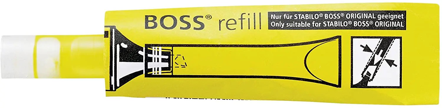 Stabilo Boss 70 Pack de 20 Recargas de 3ml para Marcador Fluorescente - Tinta con Base de Agua - Col