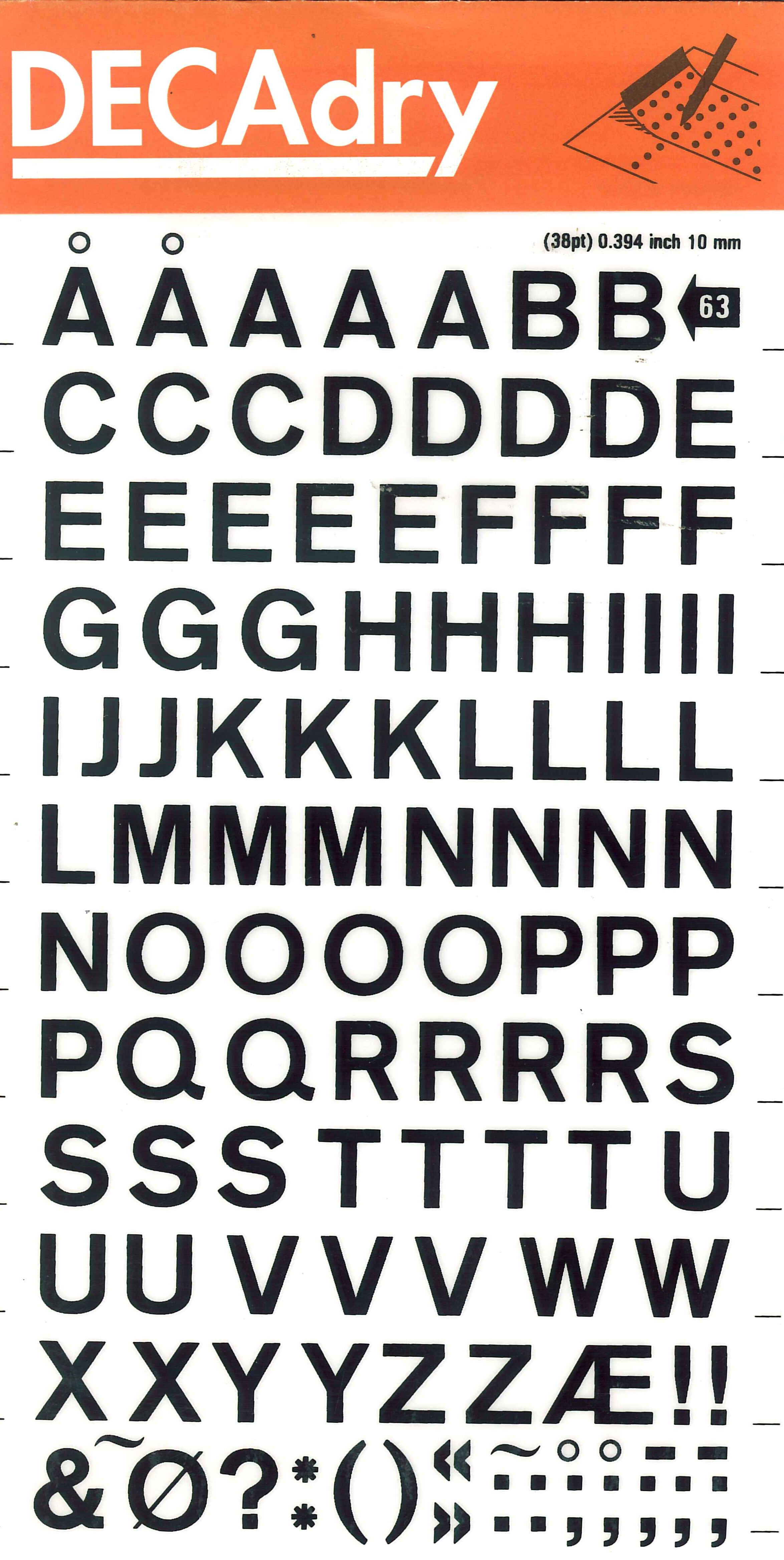 Apli Letras Transferibles Mayusculas Negras 10mm - Facil Aplicacion - 129 Caracteres - Resistente al