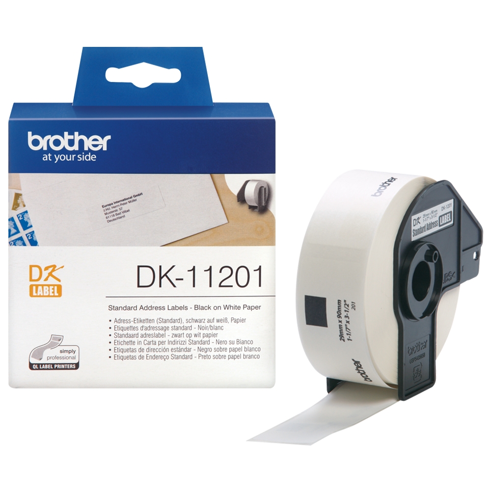 Brother DK11201 - Etiquetas Originales Precortadas de Direccion - 29x90 mm - 400 Unidades - Texto ne