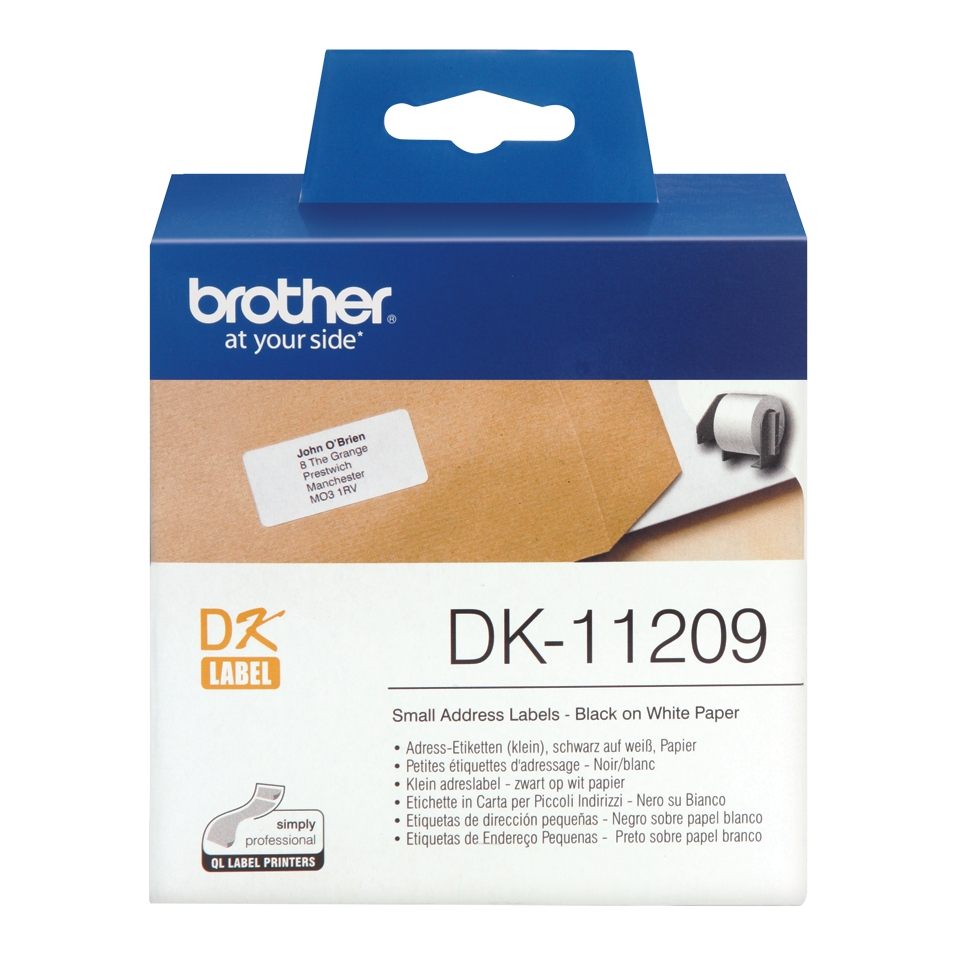 Brother DK11209 - Etiquetas Originales Precortadas de Direccion Peque�as - 29x62 mm - 800 Unidades -