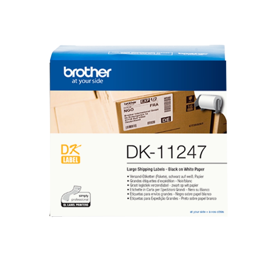 Brother DK11247 - Etiquetas Originales Precortadas para Envios Grandes - 103x164 mm - 180 Unidades -