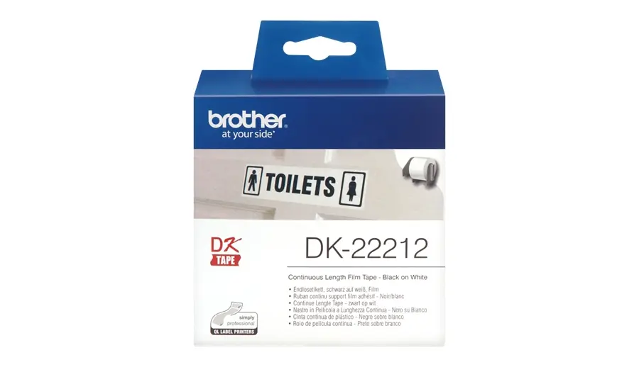 Brother DK22212 - Etiquetas Originales de Tama�o personalizado - Ancho 62mm x 15,24 metros - Texto n
