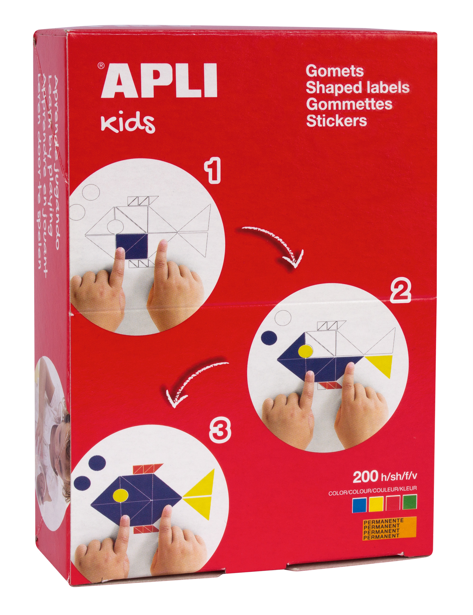 Apli Gomets Redondos con Adhesivo Permanente - Tamao  13mm - 15400 Gomets por Caja - Ideal para Es