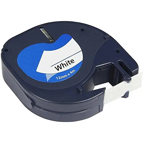 Dymo LetraTag S0721510 Cinta de Etiquetas Generica para Rotuladora - Texto negro sobre fondo blanco 