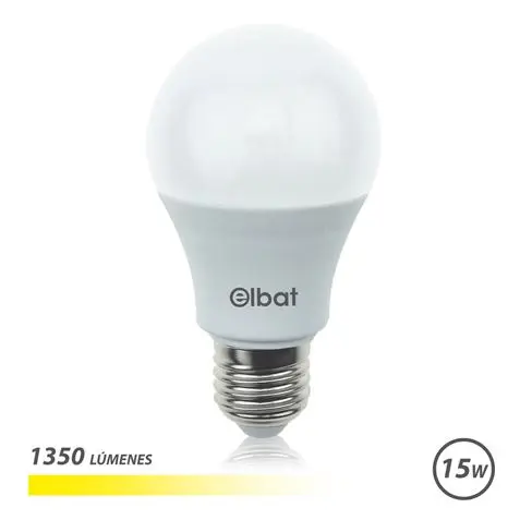Elbat Bombilla LED A60 15W E27 1350lm - 3000K Luz Calida