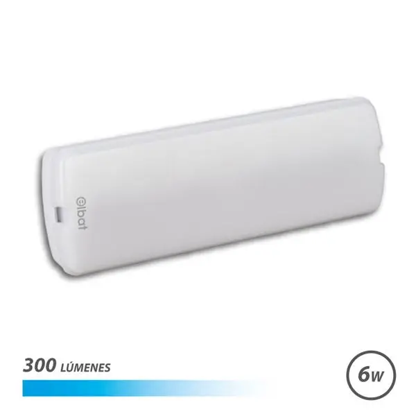 Elbat Luz de Emergencia - 300 Lumens - 6000K - 6W - 3 Horas de Autonomia - Permanente y No Permanent