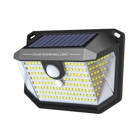Elbat Aplique Solar LED 150lm con 3 Caras de Iluminacion - Sensor de Movimiento - Panel Solar Integr