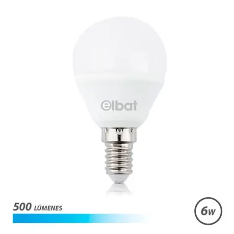 Elbat Bombilla LED G45 6W 500LM E14 Luz Fria - Ahorro de Energia - Larga Vida Util - Bajo Consumo - 