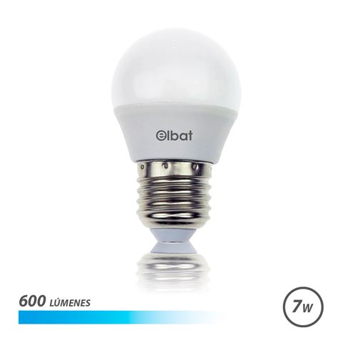 Elbat Bombilla LED G45 7W 600LM E27 Luz Fria - Ahorro de Energia - Larga Vida Util - Bajo Consumo - 