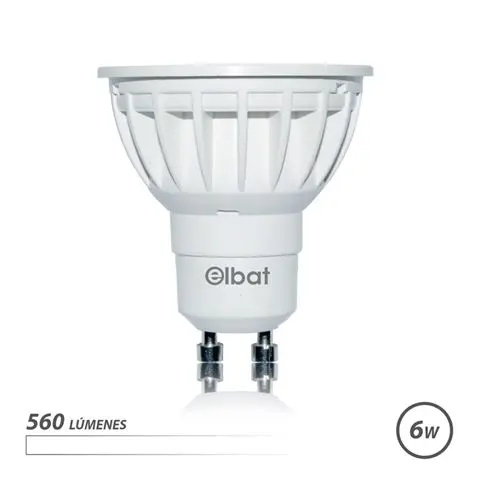 Elbat Bombilla LED GU10 6W 560LM Luz Blanca - Ahorro Energetico - Larga Duracion - Facil Instalacion