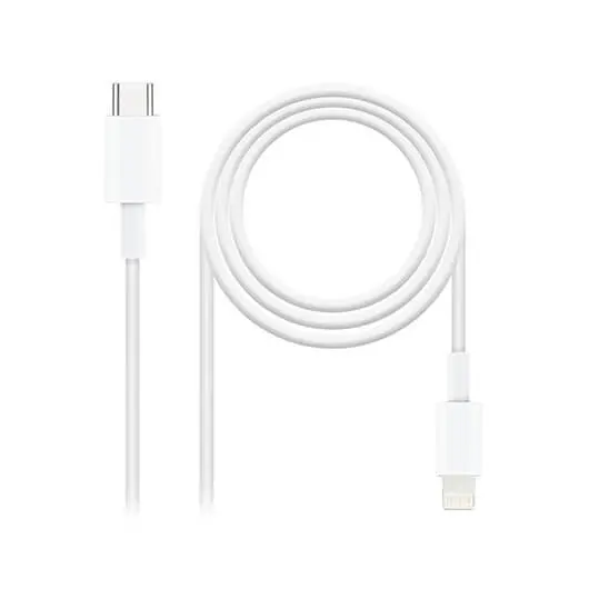 Nanocable Cable USB-C Macho a Lightning Macho 2m - Color Blanco