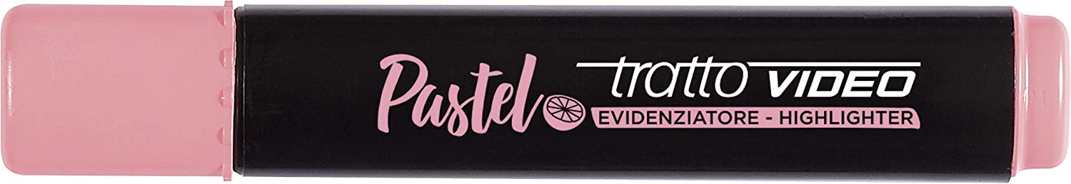 Tratto Video Pastel Marcador Fluorescente - Punta Biselada - Tinta al Agua - Secado Rapido - Color R