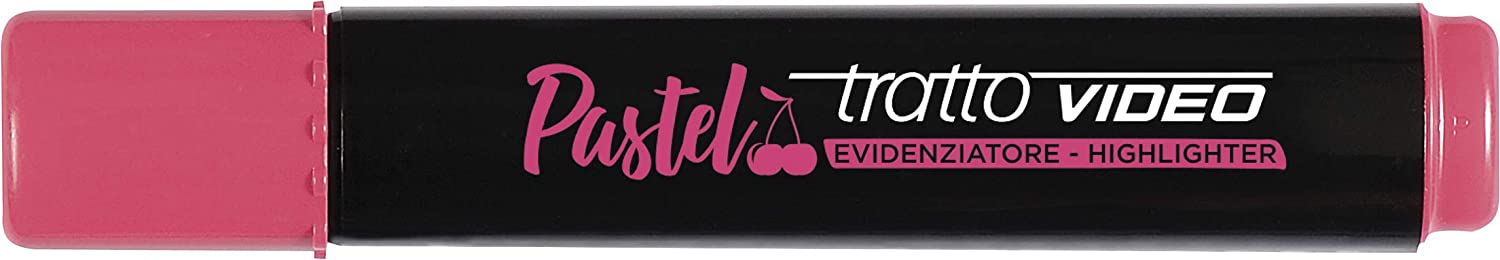 Tratto Video Pastel Marcador Fluorescente - Punta Biselada - Tinta al Agua - Secado Rapido - Color R