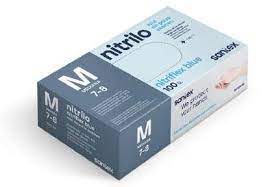 Santex Nitriflex Blue Pack de 100 Guantes de Nitrilo para Examen Talla M - 3.5 gramos - Sin Polvo - 