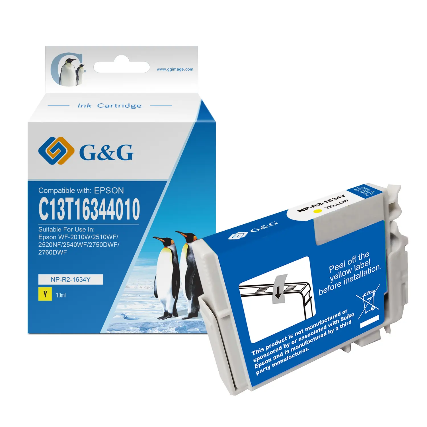 G&G Epson T1634/T1624 (16XL) Amarillo Cartucho de Tinta Generico - Reemplaza C13T16344012/C13T162440