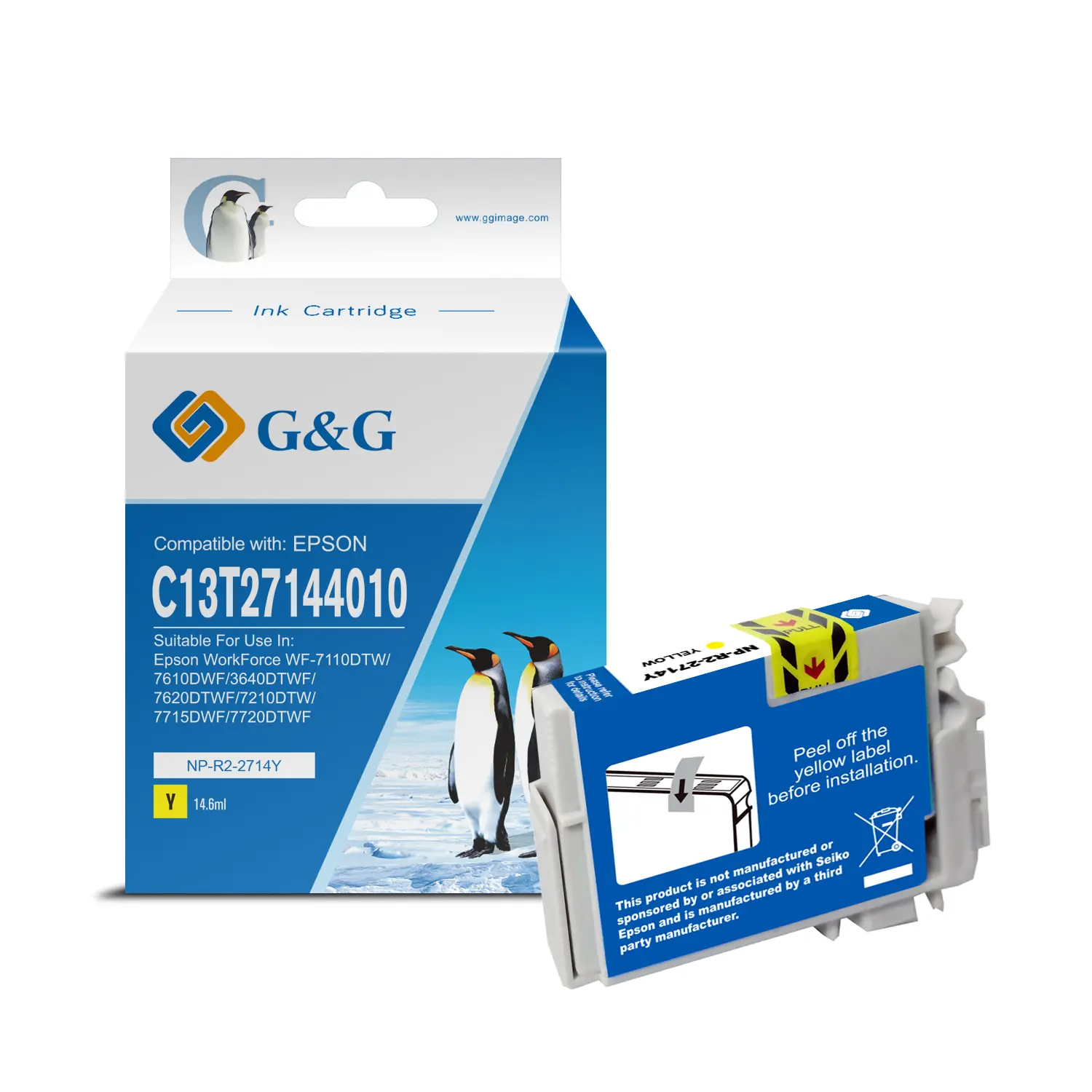 G&G Epson T2714/T2704 (27XL) Amarillo Cartucho de Tinta Generico - Reemplaza C13T27144012/C13T270440