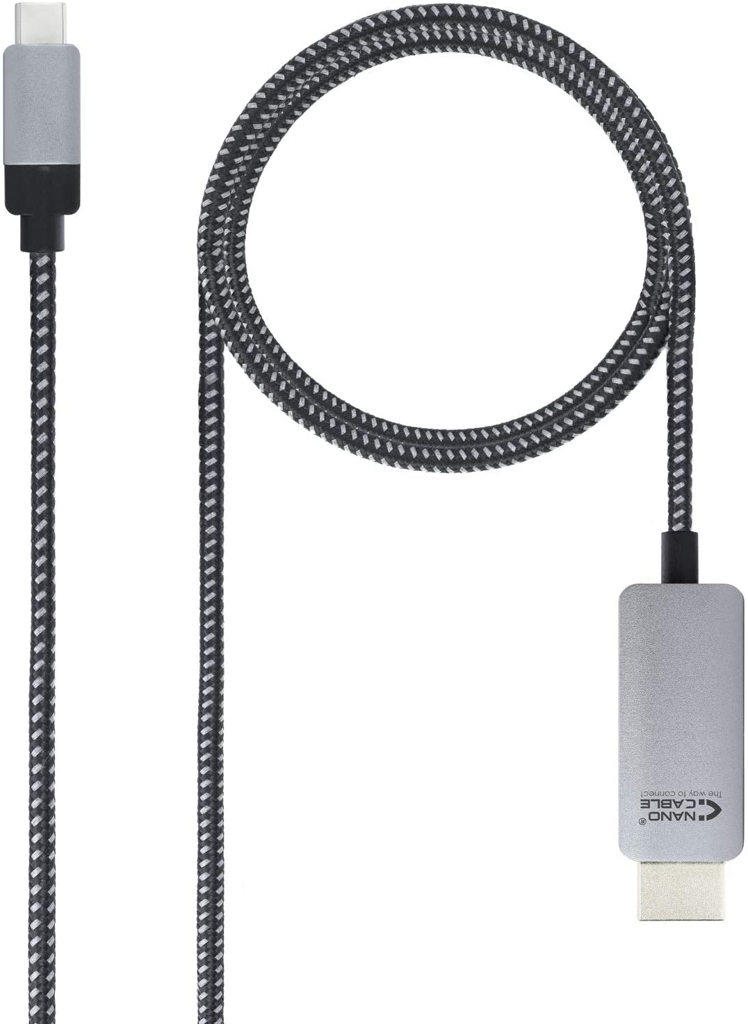 Nanocable Cable Conversor USB-C Macho a HDMI Macho 3m - Color Negro/Plata