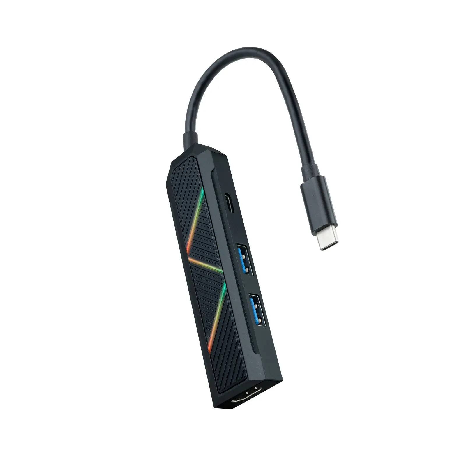 Nanocable 4 en 1 Hub USB-C 3.0 con 2x USB-A 3.0, 1x USB-C PD, 1x HDMI - Carcasa de Aluminio - Cable 
