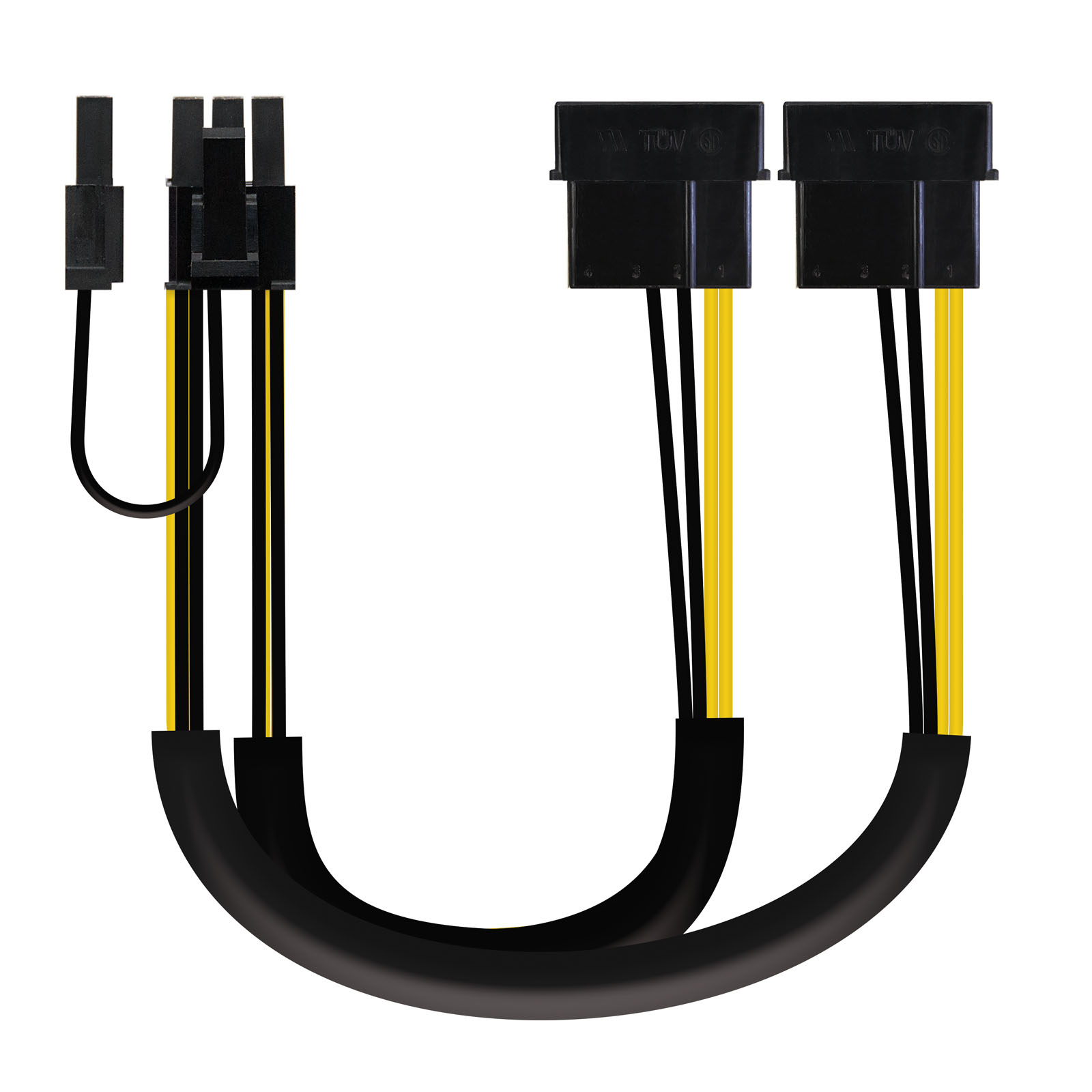 Nanocable Cable de Alimentacion para Tarjeta Grafica 2x Molex 4pin Macho a PCI-E Molex 6+2pin Macho 