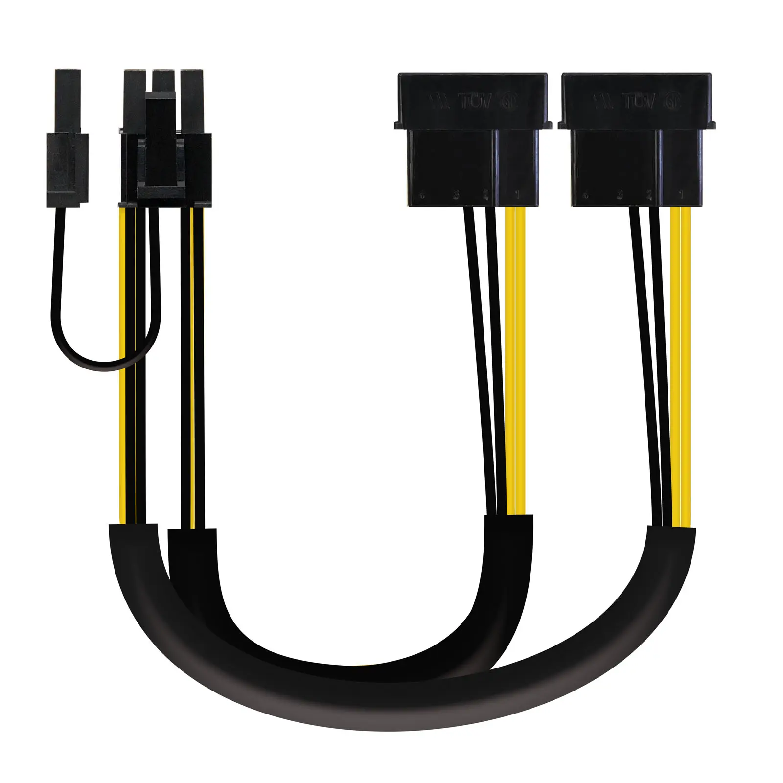 Nanocable Cable de Alimentacion para Tarjeta Grafica 2x Molex 4pin Macho a PCI-E Molex 6+2pin Macho 