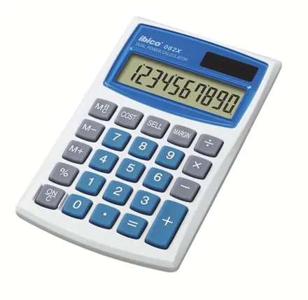 Ibico 082X Calculadora de Bolsillo - Teclas Grandes - Compacta - LCD de 10 Digitos - Funcion Margen 