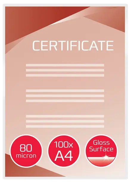 GBC Pack de 100 Carteras Plastificacion A4 con Brillo - Alta Calidad - Larga Duracion - 80 Micras - 